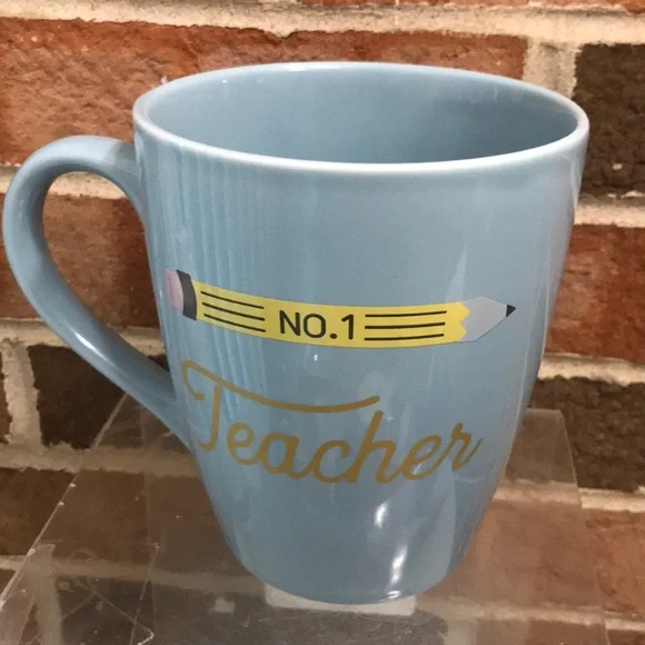 Kitchen | Target Threshold 5oz Stoneware No 1 Teacher Giant Xl Coffee Mug  Robin Egg Blue | Poshmark